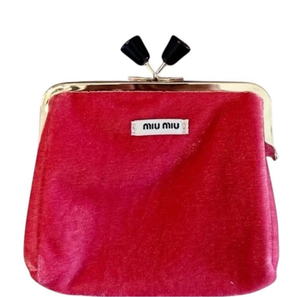 Miu Miu Pink Cosmetic Bag with Black Accents